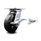Service Caster 6 Inch Rubber on Steel Caster with Roller Bearing and Brake/Swivel Lock SCC SCC-35S620-RSR-SLB-BSL - alternate 1
